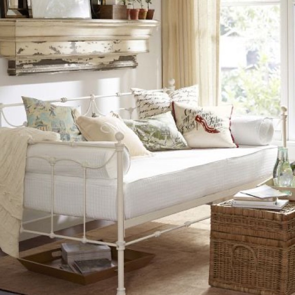 Pottery Barn Accents Pottery Barn White Matelasse Bolster Pillow